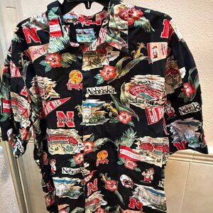 Reyn Spooner Nebraska Corn Huskers Hawaiian Shirt XXl